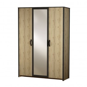 Шкаф 3-дверный с зеркалом №885 Гранж в Нытве - nytva.ok-mebel.com | фото