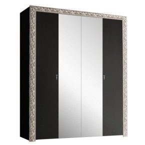 Шкаф 4-х дв. (с зеркалами)  Premium черная/серебро (ТФШ1/4(П) в Нытве - nytva.ok-mebel.com | фото