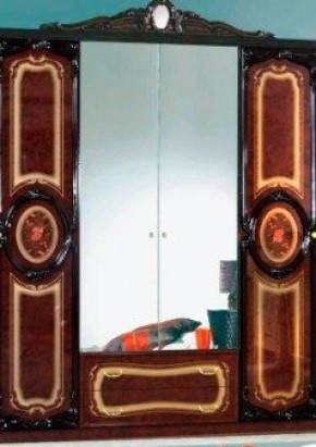 Шкаф 4-х дверный с зеркалами (01.144) Роза (могано) в Нытве - nytva.ok-mebel.com | фото 1