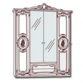 Шкаф 4-х дверный с зеркалами (01.144) Роза (могано) в Нытве - nytva.ok-mebel.com | фото 3