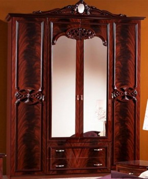 Шкаф 4-х дверный с зеркалами (03.144) Ольга (могано) в Нытве - nytva.ok-mebel.com | фото 1