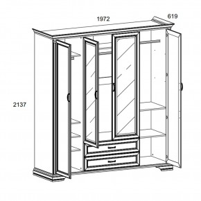 Шкаф 4D2S Z , MONAKO, цвет Сосна винтаж в Нытве - nytva.ok-mebel.com | фото