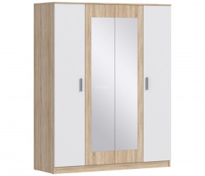 Шкаф 4х дверный с зеркалами Уют СБ-2750/1 (Дуб Сонома/Белый) в Нытве - nytva.ok-mebel.com | фото