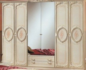 Шкаф 6-и дверный с зеркалами (01.146) Роза (беж) в Нытве - nytva.ok-mebel.com | фото 1