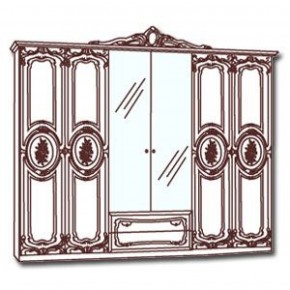 Шкаф 6-и дверный с зеркалами (01.146) Роза (беж) в Нытве - nytva.ok-mebel.com | фото 3