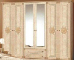 Шкаф 6-и дверный с зеркалами (02.146) Рома (беж) в Нытве - nytva.ok-mebel.com | фото