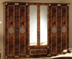 Шкаф 6-и дверный с зеркалами (02.146) Рома (орех) в Нытве - nytva.ok-mebel.com | фото