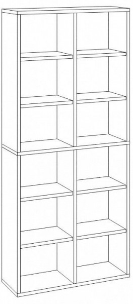 Шкаф книжный Домино СУ(ш2в2)+4ФГ в Нытве - nytva.ok-mebel.com | фото 2