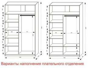 Шкаф-купе 1400 серии SOFT D6+D6+B2+PL3 (2 ящика+2штанги) профиль «Капучино» в Нытве - nytva.ok-mebel.com | фото 7