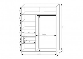 Шкаф-купе 1500 серии NEW CLASSIC K3+K3+B2+PL1 (2 ящика+1 штанга) профиль «Капучино» в Нытве - nytva.ok-mebel.com | фото 3