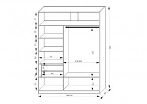 Шкаф-купе 1700 серии NEW CLASSIC K2+K2+B2+PL2(2 ящика+1 штанга+1 полка) профиль «Капучино» в Нытве - nytva.ok-mebel.com | фото 3