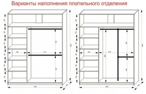 Шкаф-купе 1800 серии SOFT D6+D6+B2+PL3 (2 ящика+2штанги) профиль «Капучино» в Нытве - nytva.ok-mebel.com | фото 8