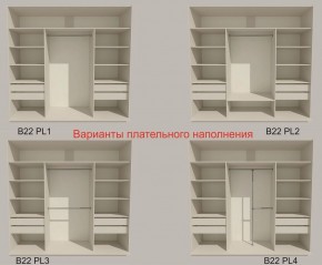 Шкаф-купе 2100 серии SOFT D2+D7+D3+B22+PL2 (по 2 ящика лев/прав+1штанга+1полка) профиль «Графит» в Нытве - nytva.ok-mebel.com | фото 6