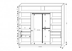 Шкаф-купе 2450 серии NEW CLASSIC K1+K1+K1+B22+PL4 (по 2 ящика лев/прав+F обр.штанга) профиль «Капучино» в Нытве - nytva.ok-mebel.com | фото 3