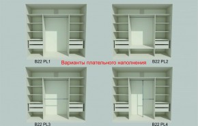 Шкаф-купе 2450 серии NEW CLASSIC K6Z+K1+K6+B22+PL2 (по 2 ящика лев/прав+1 штанга+1 полка) профиль «Капучино» в Нытве - nytva.ok-mebel.com | фото 6