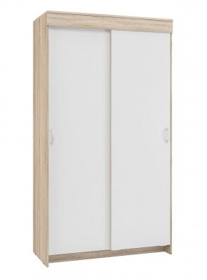 Шкаф-купе Бассо 1.0 (Дуб Сонома/Белый) 2 двери 2 зеркальные вставки в Нытве - nytva.ok-mebel.com | фото 3