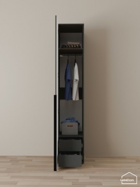 Шкаф Linnea MHR-1-3 2050х400х510 (Графит-М 11.1.25) в Нытве - nytva.ok-mebel.com | фото 3