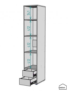 Шкаф Linnea MHR-1-4 2050х400х510 (ДВ-М 11.1.25) в Нытве - nytva.ok-mebel.com | фото 3