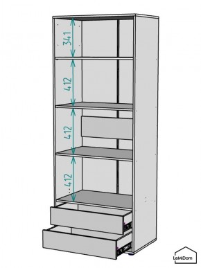 Шкаф Linnea MHR-2-4 2050х800х510 (Графит-М 11.1.25) в Нытве - nytva.ok-mebel.com | фото 3