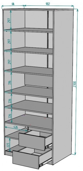 Шкаф Мальта H202 в Нытве - nytva.ok-mebel.com | фото 2