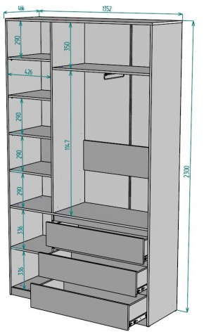 Шкаф Мальта H204 в Нытве - nytva.ok-mebel.com | фото 2