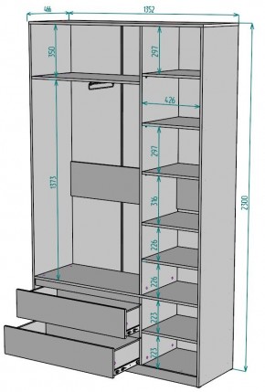 Шкаф Мальта H213 в Нытве - nytva.ok-mebel.com | фото 2