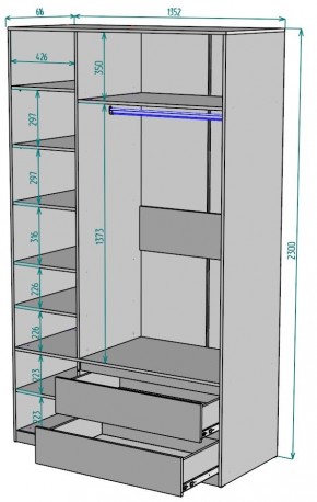 Шкаф Мальта H216 в Нытве - nytva.ok-mebel.com | фото 2