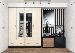 Шкаф Ронда ШК-4 с зеркалом (венге/беленый дуб) в Нытве - nytva.ok-mebel.com | фото 3