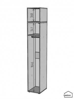 Шкаф с антресолью Linnea MHR-1A-1 2450х400х510 (ДВ-М 11.1.25) в Нытве - nytva.ok-mebel.com | фото 3