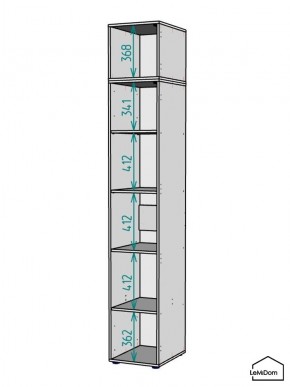 Шкаф с антресолью Linnea MHR-1A-2 2450х400х510 (ДВ-М 11.1.25) в Нытве - nytva.ok-mebel.com | фото 3