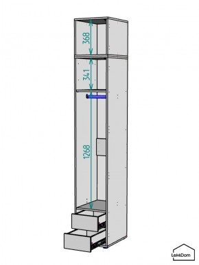 Шкаф с антресолью Linnea MHR-1A-3 2450х400х510 (ДВ-М 11.1.25) в Нытве - nytva.ok-mebel.com | фото 3