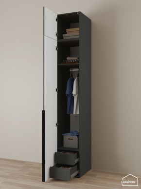 Шкаф с антресолью Linnea MHR-1A-3 2450х400х510 (Графит-М 11.1.25) в Нытве - nytva.ok-mebel.com | фото 5