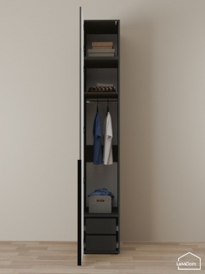 Шкаф с антресолью Linnea MHR-1A-3 2450х400х510 (Графит-М 11.1.25) в Нытве - nytva.ok-mebel.com | фото 6