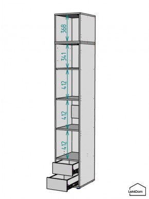 Шкаф с антресолью Linnea MHR-1A-4 2450х400х510 (ДВ-М 11.1.25) в Нытве - nytva.ok-mebel.com | фото 3