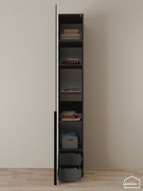 Шкаф с антресолью Linnea MHR-1A-4 2450х400х510 (Графит-М 11.1.25) в Нытве - nytva.ok-mebel.com | фото 4