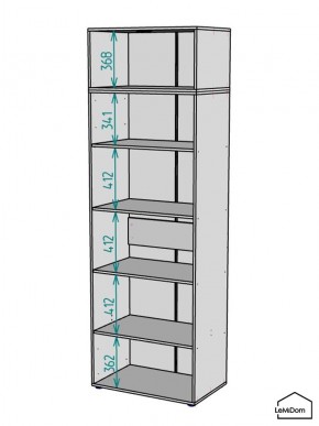 Шкаф с антресолью Linnea MHR-2A-2 2450х800х510 (ДВ-М 11.1.25) в Нытве - nytva.ok-mebel.com | фото 3