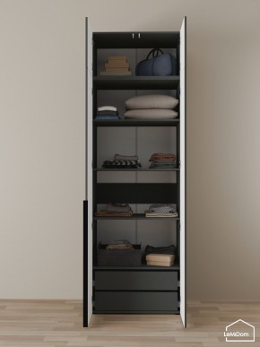 Шкаф с антресолью Linnea MHR-2A-3 2450х800х510 (Графит-М 11.1.25) в Нытве - nytva.ok-mebel.com | фото 5