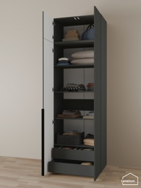 Шкаф с антресолью Linnea MHR-2A-3 2450х800х510 (Графит-М 11.1.25) в Нытве - nytva.ok-mebel.com | фото 6