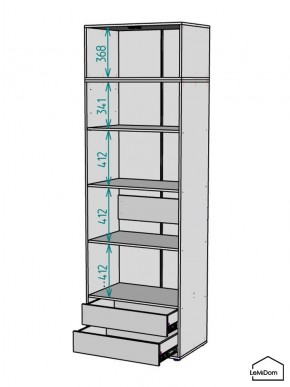 Шкаф с антресолью Linnea MHR-2A-4 2450х800х510 (ДВ-М 11.1.25) в Нытве - nytva.ok-mebel.com | фото 3