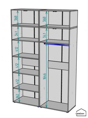 Шкаф с антресолью Linnea MHR-4A-1 2450х1600х510 (Графит-М 11.1.25) в Нытве - nytva.ok-mebel.com | фото 3