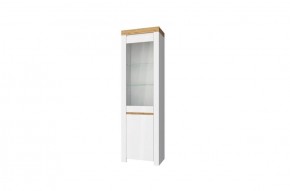Шкаф с витриной  1V1D, TAURUS, цвет белый/дуб вотан в Нытве - nytva.ok-mebel.com | фото 1