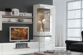 Шкаф с витриной 3D/TYP 01L, LINATE ,цвет белый/сонома трюфель в Нытве - nytva.ok-mebel.com | фото 6