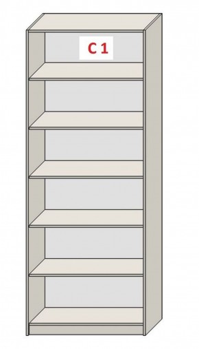 Шкаф СТАНДАРТ С1 без ящика серия "ГЕСТИЯ" (Бело-серый/Дуб Небраска натуральный ) 800*520*2300 в Нытве - nytva.ok-mebel.com | фото 3