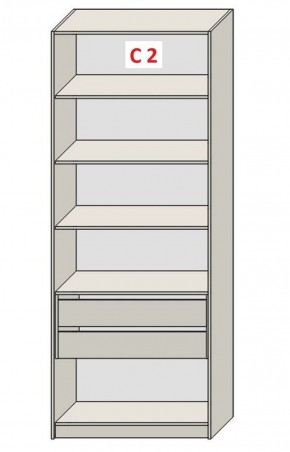 Шкаф СТАНДАРТ С1 без ящика серия "ГЕСТИЯ" (Бело-серый/Дуб Небраска натуральный ) 800*520*2300 в Нытве - nytva.ok-mebel.com | фото 6