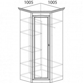 Шкаф угловой №662 "Флоренция" Фасад зеркало (угол 1005*1005) Дуб оксфорд в Нытве - nytva.ok-mebel.com | фото 2