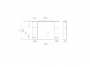 Шкаф-зеркало Cube 100 Эл. Домино (DC5013HZ) в Нытве - nytva.ok-mebel.com | фото 2