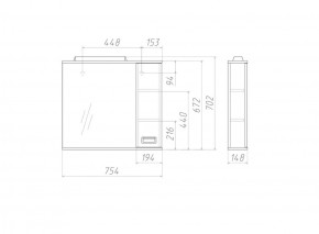 Шкаф-зеркало Cube 75 Эл. Правый Домино (DC5009HZ) в Нытве - nytva.ok-mebel.com | фото 3