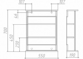 Шкаф-зеркало Милана 55 (правый/левый) Айсберг (DA1063HZ) в Нытве - nytva.ok-mebel.com | фото 2