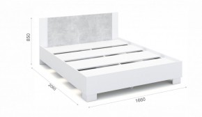 Спальня Аврора Кровать 160 со встроенным основанием под матрас Белый/Ателье светлый в Нытве - nytva.ok-mebel.com | фото