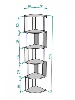 Стеллаж Maria S113-MA (Ясень Анкор светлый) в Нытве - nytva.ok-mebel.com | фото 3